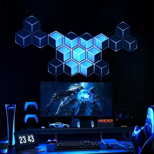 پنل هوشمند روشنایی 7 تیکه گووی Govee Glide Hexagon Light Panels Ultra - Meteor Grey