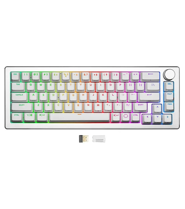 کیبورد گیمینگ کولرمستر مدل سفید CK721 White RED SWITCH